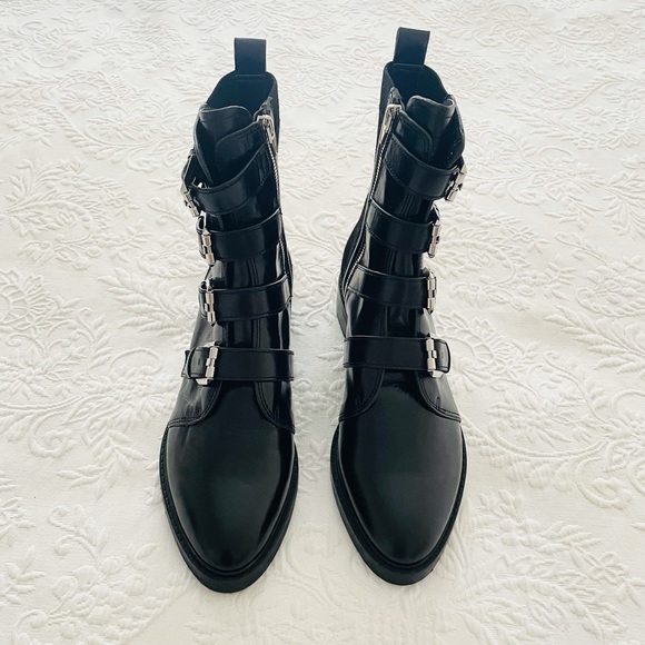 NWOB Lulus Dolce Vita Gaven Black Leather Belted Mid-Calf Boots 7.5 - Picture 3 of 12